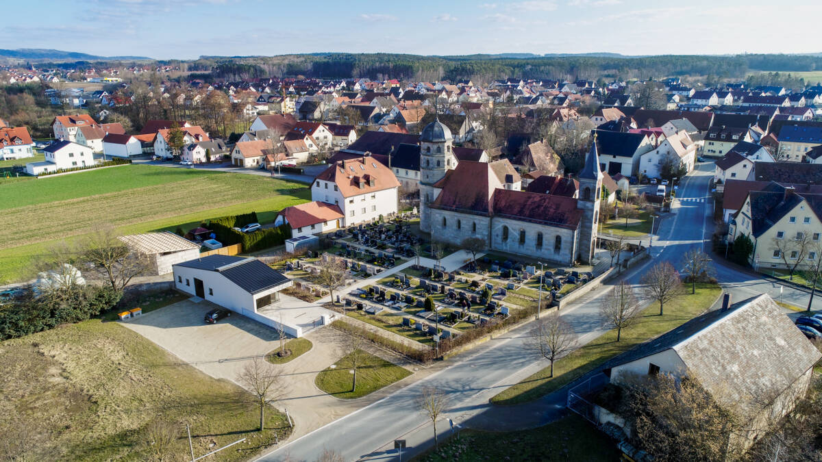 Titelseite Poxdorf Drohnenaufnahme